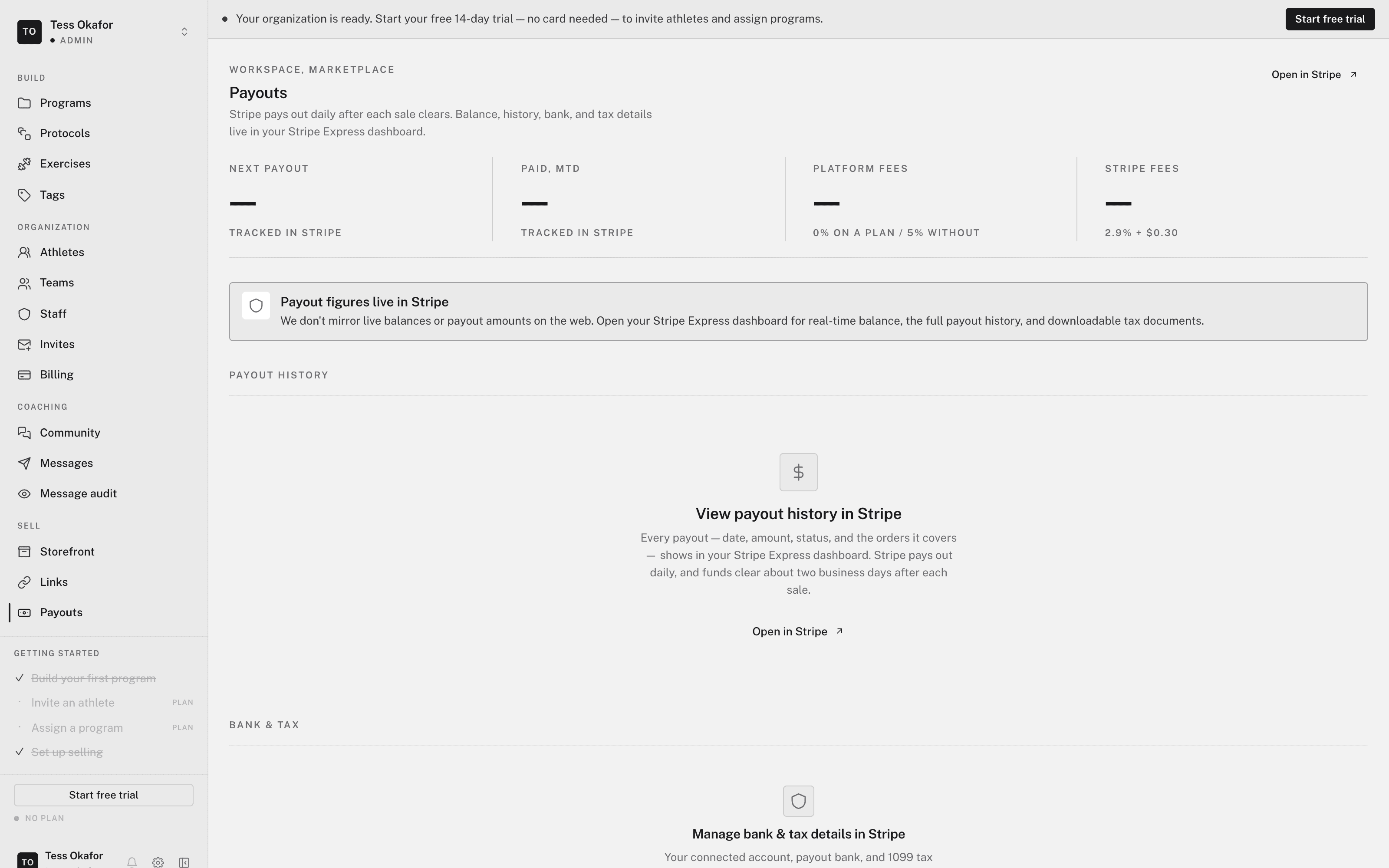 A week of storefront payouts